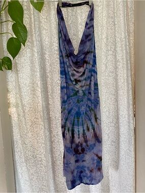 Tie Dye Boho Halter Dress Lavender